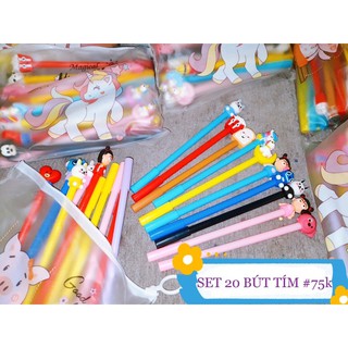 Bóp 20 cây bút tím thú dễ thương