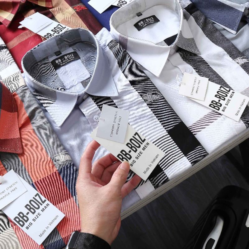 Áo sơ mi caro burberry tay ngắn cao cấp bigsize nam