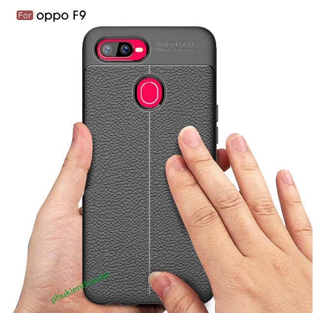Ốp lưng Oppo F9 FREESHIP Từ 50k chống sốc vân da hiệu Auto Focus siêu bền