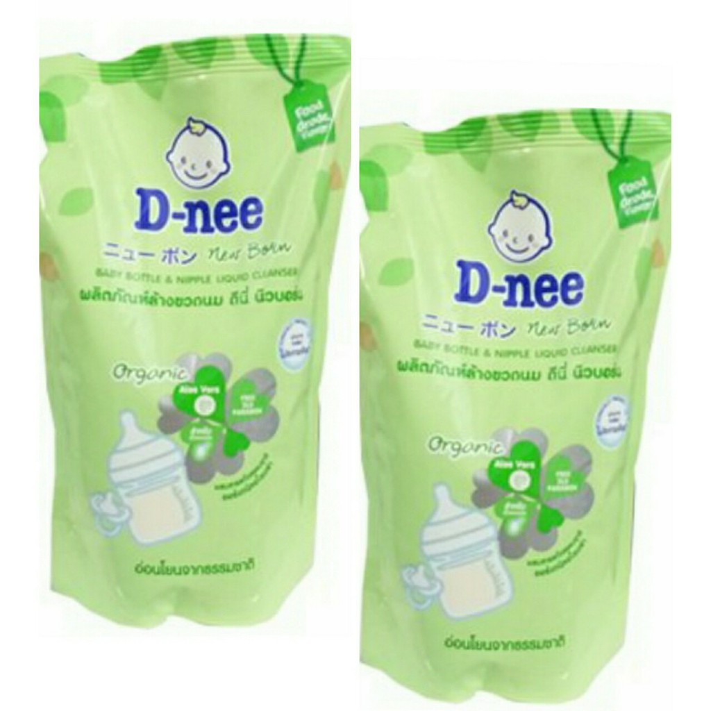 Nước Rửa Bình Sữa Dnee Organic 600ml dạng túi - Hàng THÁI LAN