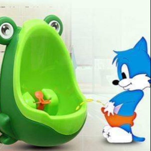 Bô tiểu gắn tường hình ếch cho bé traisẵn 2 màu xanh Bô tiểu gắn tường Colorful (ếch con) dành