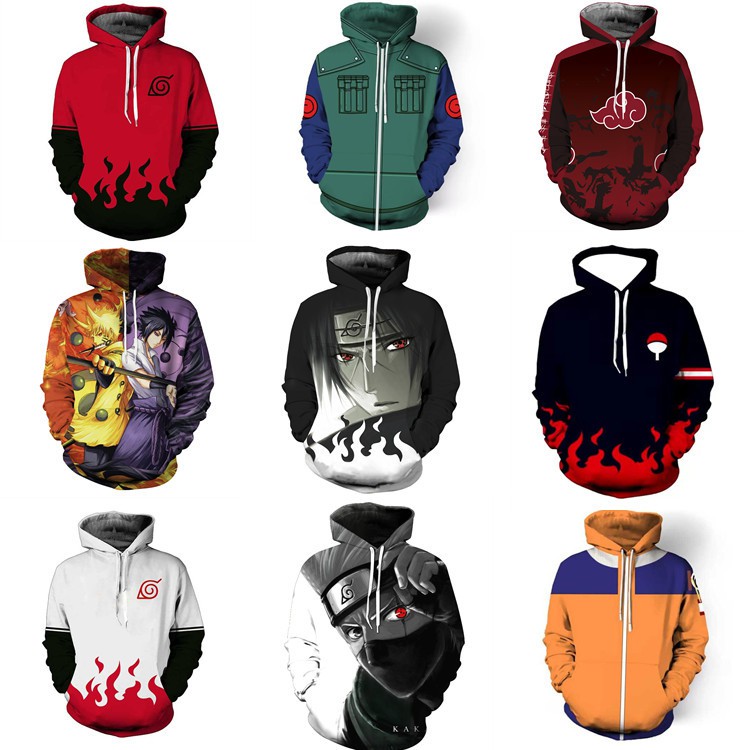 Áo Hoodie In Họa Tiết 3d Naruto Akatsuki Uchiha Itachi Độc Đáo