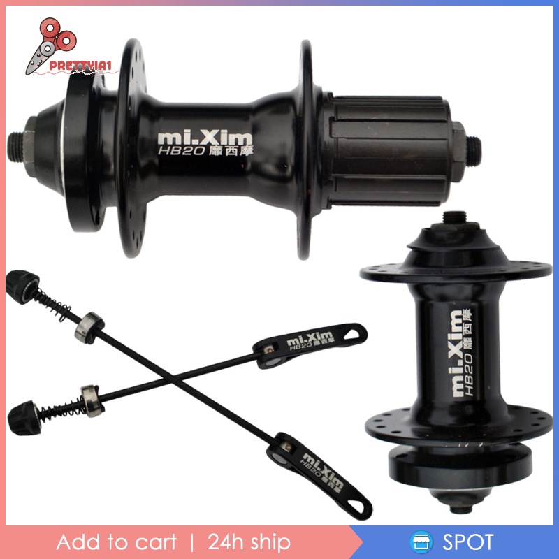 Bộ Trục Phanh Đĩa Trước / Sau 32 / 36 Lỗ Màu Đen Tháo Gỡ Nhanh Cho Xe Đạp Leo Núi Prettyia1