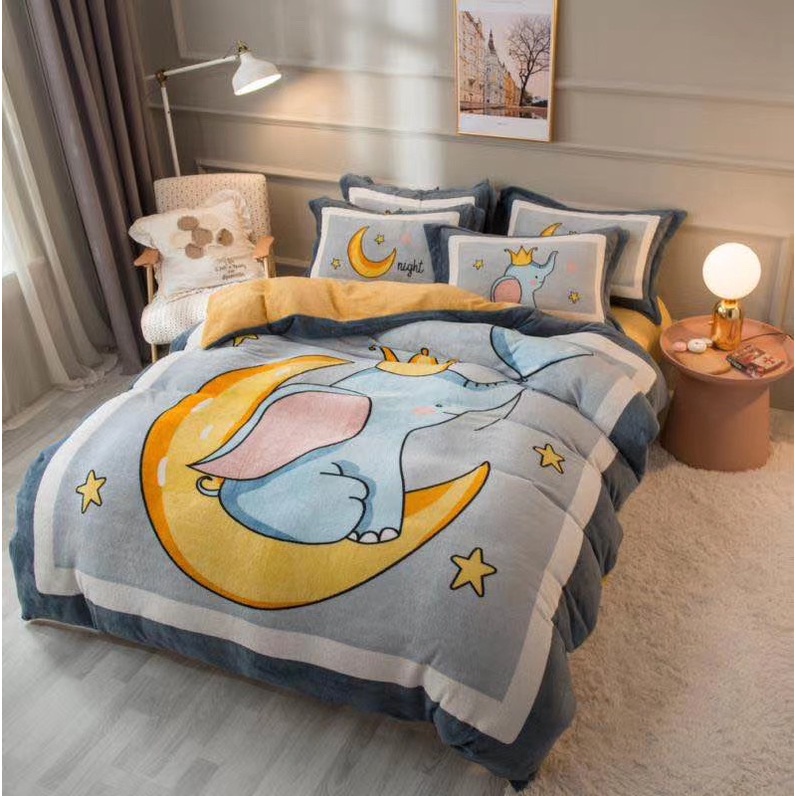 Bộ Chăn Ga Nỉ Nhung 3D Mẫu Mới 2021