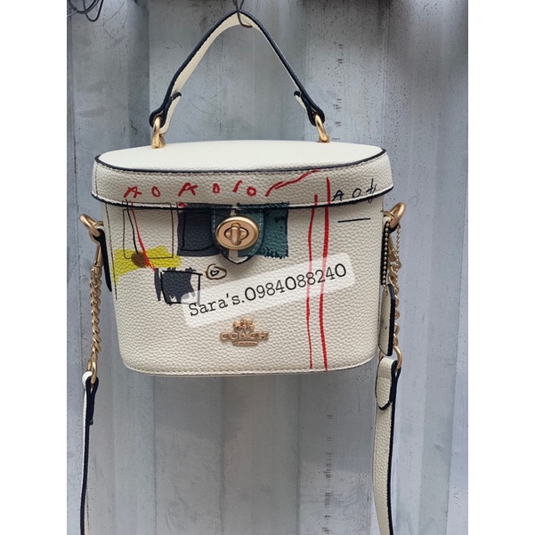 Sẵn - sale❗Túi Coach trống X Jean hoạ tiết thêu xinh C5655