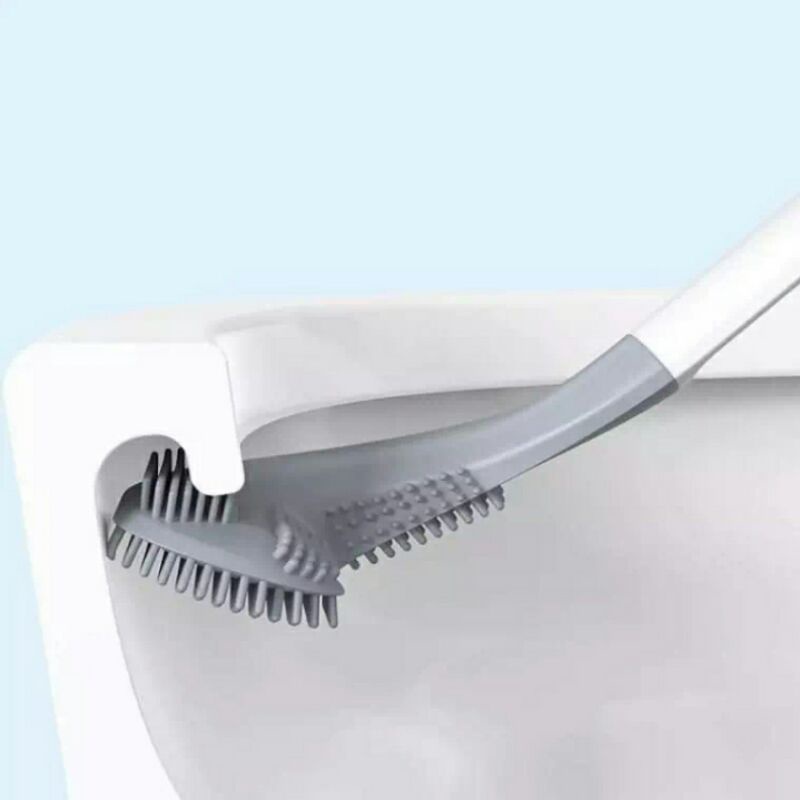 BÀN CHẢI CỌ TOILET CHỮ V ĐẦU DẸT SILICON