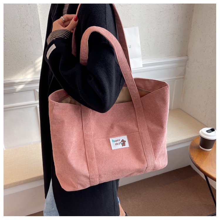 Túi Tote Vải Canvas Đeo Vai Đi Học Đi Chơi Giá Rẻ Phong Cách Đeo Vai Hàn Quốc