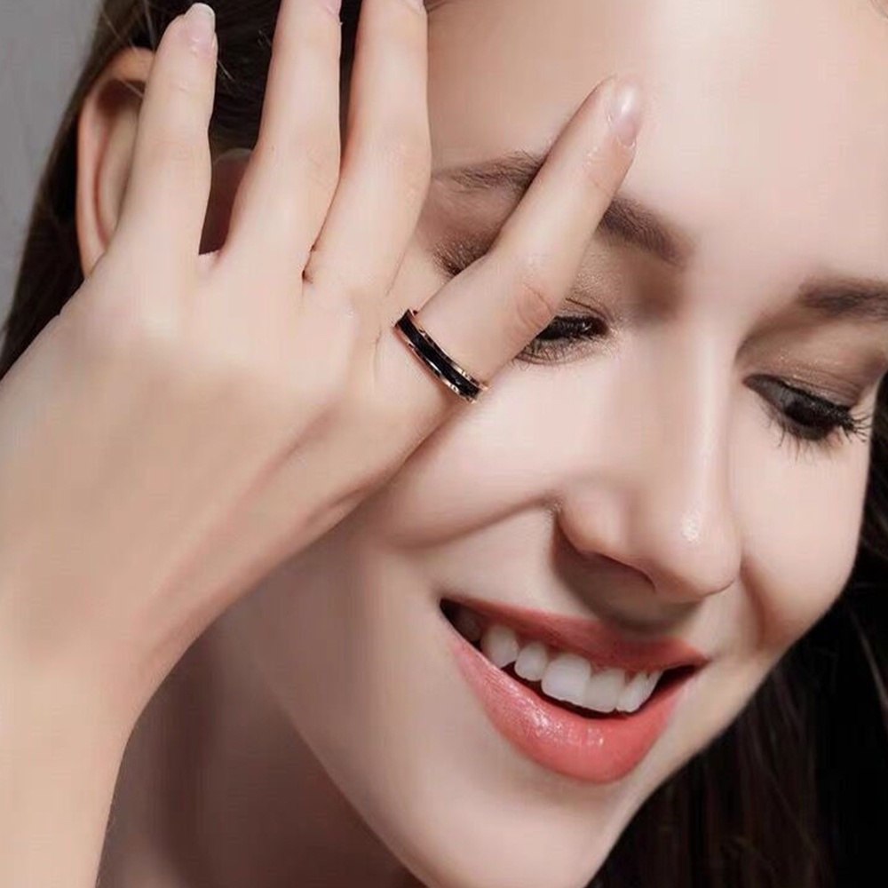 Nhẫn thép titan không gỉ thiết kế đơn giản phong cách Hàn Quốc