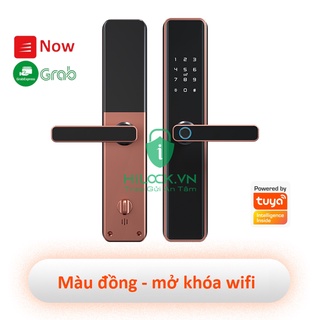 Khóa cửa vân tay Tuya M01 WIFI cảm ứng siêu nhạy, thẻ từ, mật mã, 5 chức năng, cửa gỗ, cửa chung cư.