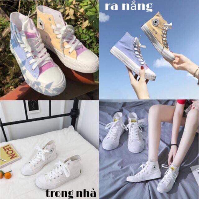 Free Ship Giày Thể Thao Nữ Cổ Cao Ra Nắng Đổi Màu siêu xinh