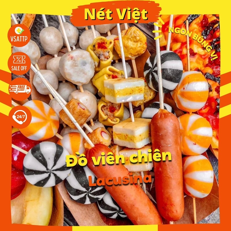 Bò Viên Chiên Xiên Que Delifoods gói 500gr