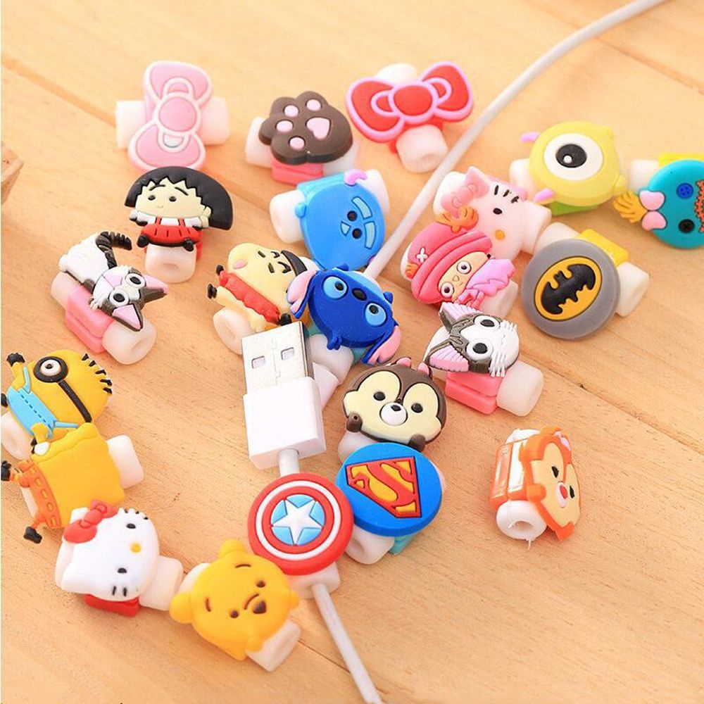 Phụ Kiện Bảo Vệ Dây Cáp Sạc / Tai Nghe Iphone Hình Hoạt Hình Dễ Thương