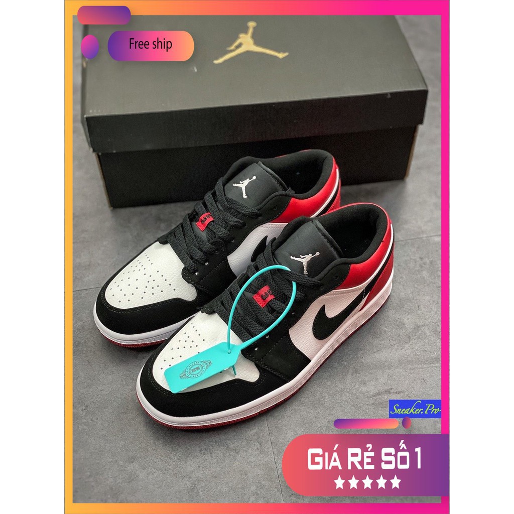 (FULL BOX + QUÀ TẶNG) Giày thể thao AIR Jordan 1 Low Black Toe cổ thấp siêu đẹp dành cho nam và nữ | BigBuy360 - bigbuy360.vn