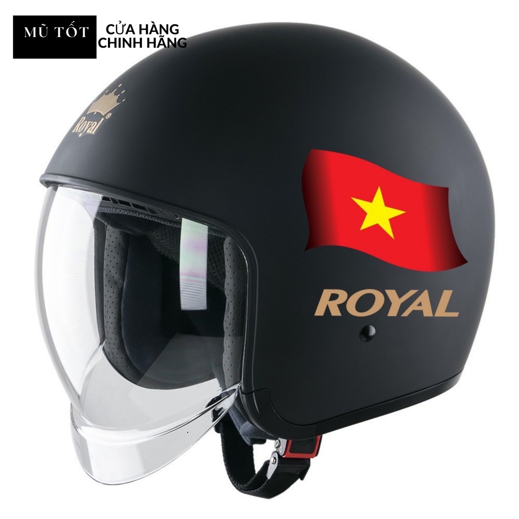 Mũ Bảo Hiểm Royal M139 Kính Âm Tem Cờ Việt Nam - Bảo Hành Chính Hãng 12 Tháng tặng balo dây rút