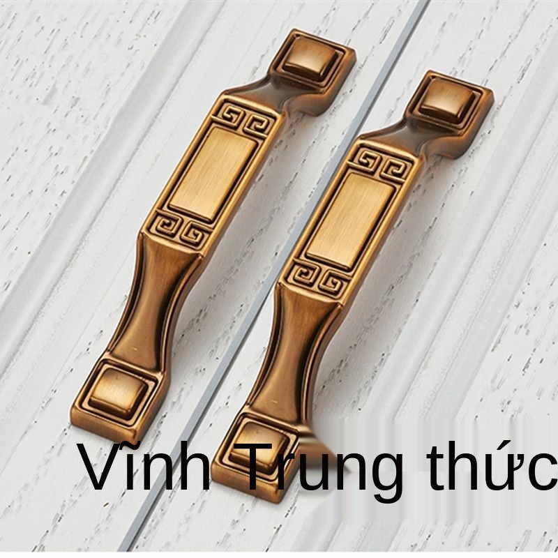 Mới Ánh sáng sang trọng Đồ cổ Màu xanh lá cây Đồng vàng Đồng vàng Cửa tủ Tủ ngăn kéo Tủ xử lý Tay cầm kiểu Trung Quốc mớ