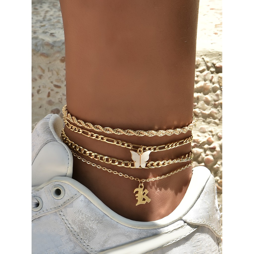 Set 4 vòng đeo chân thiết kế xinh xắn cho nữ | BigBuy360 - bigbuy360.vn