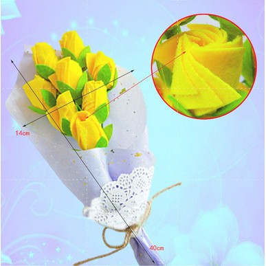 Đồ Chơi Thủ Công Sáng Tạo Tự Làm Bó Hoa Vải Handmade Cho Bé