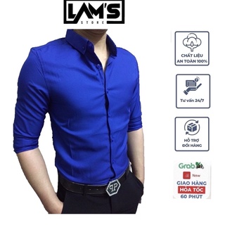 Áo sơ mi nam dài tay cổ bẻ ,chất vải coton co giãn nhẹ thấm hút mồ hôi - Lam's Store