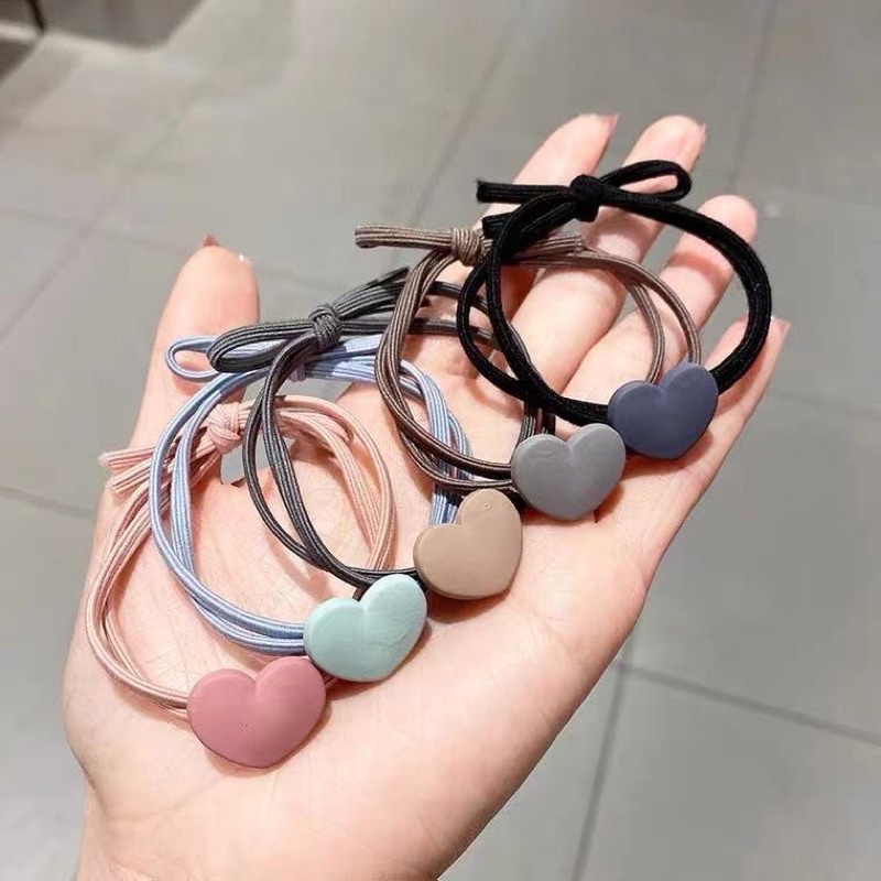 Dây buộc tóc hình tim , dây co dãn tốt đc làm bằng 2 lớp dây