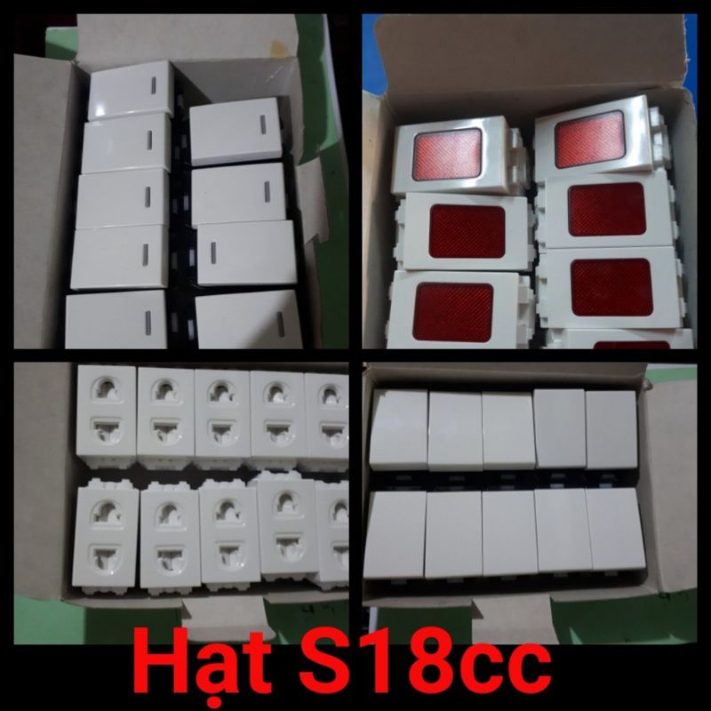 Hạt ổ cắm/ hạt công tắc 1 chiều, 2 chiều, hạt đèn bals S18CC