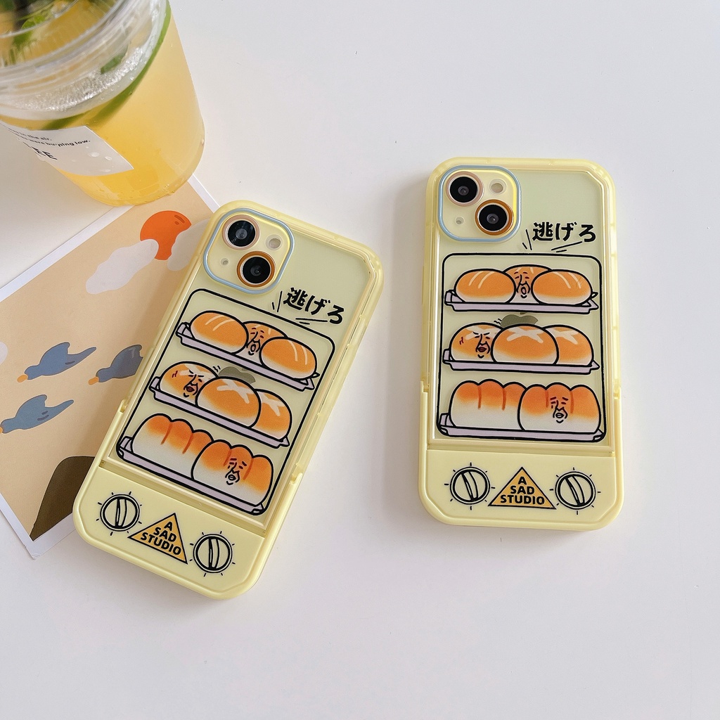 Ốp Điện Thoại Có Giá Đỡ Hình Máy Nướng Bánh Mì Hoạt Hình Mới Cho iPhone11 xs max 7P/8Plus/12pro/13/pro max