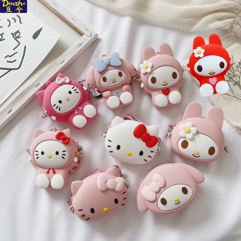 Túi Đeo Chéo Silicon Hình Cinnamoroll Dễ Thương Cho Bé Gái