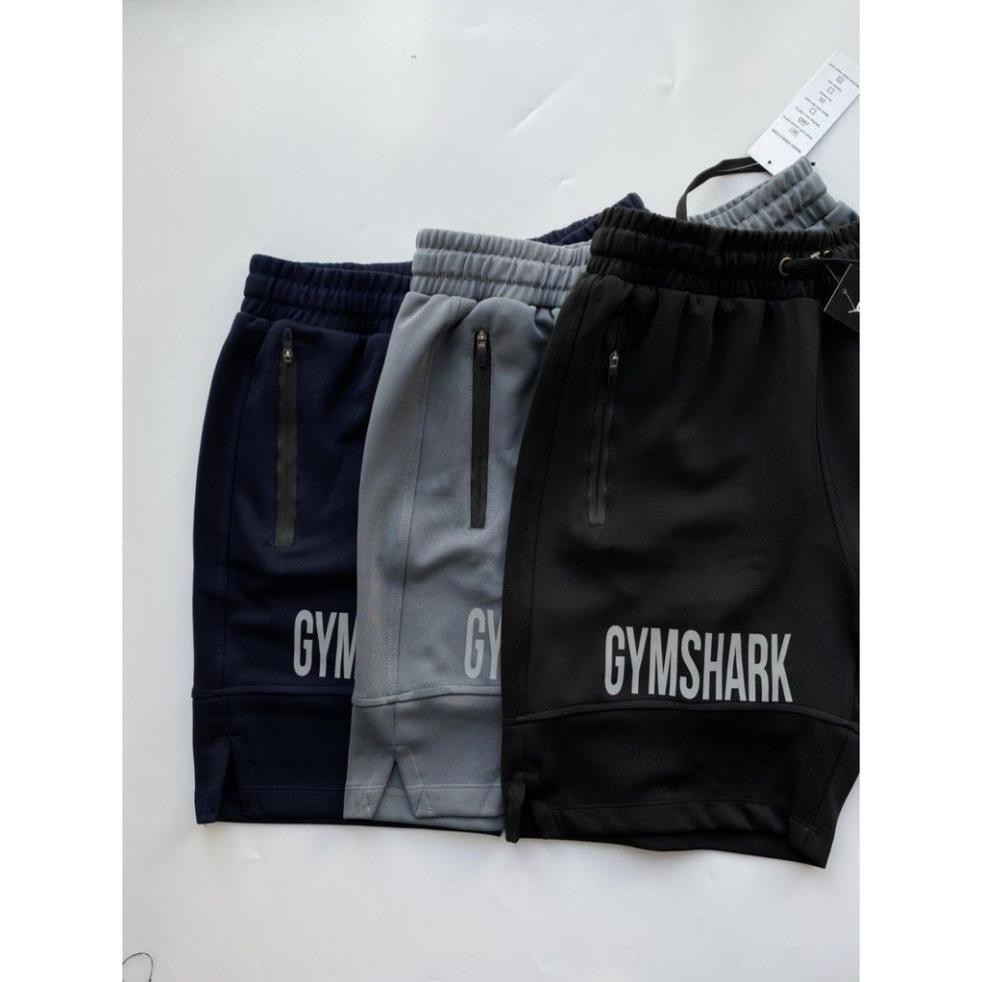 Quần short tập gym Gymshark logo phản quang, khóa chống nước - Quần đùi thể thao cao cấp - BB Sports 👑 *