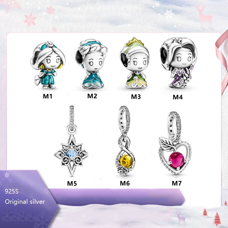 Mặt Dây Chuyền Bạc 925 Hình Công Chúa Elsa Trong Disney