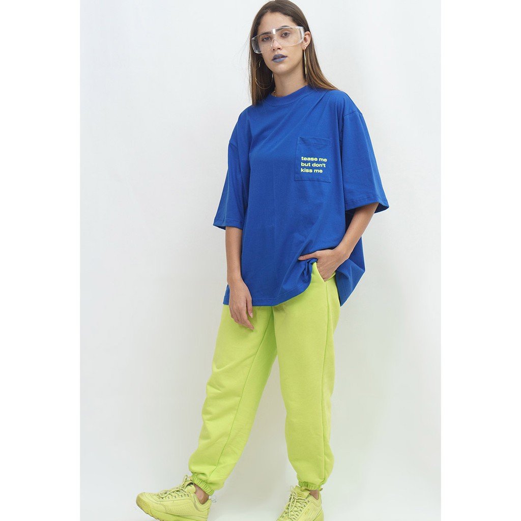 Áo Thun Oversized TEASE ME DON'T KISS ME BLUE