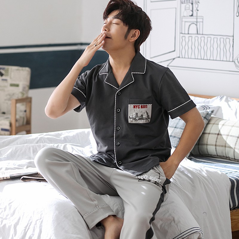 Đồ bộ Pijama-Đồ ngủ nam cao cấp phong cách Hàn Quốc, chất COTTON 100 dày dặn & thoáng khí (717) | BigBuy360 - bigbuy360.vn