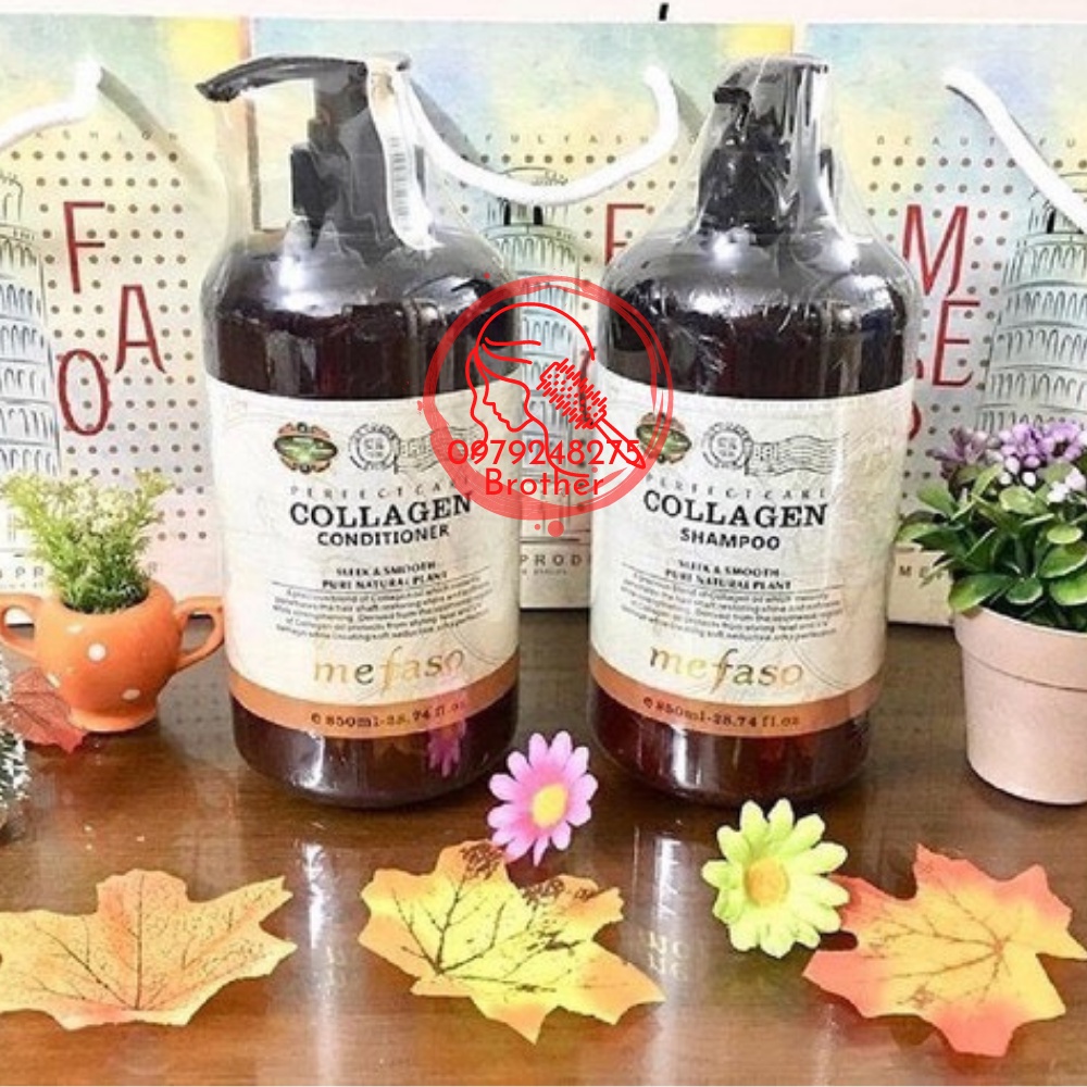 Cặp Gội Xả collagen Mefaso Cao Cấp HD365 Chăm Sóc Tóc Phục Hồi Hư Tổn Và Yếu