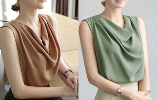 Áo lụa cổ đổ hàng cao cấp