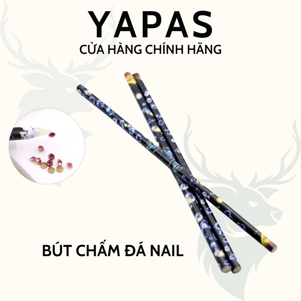 Bút chấm đá nail Yapas gắn đá nhanh, bút đính đá phụ kiện nail chất liệu keo sáp dễ dàng chấm và lấy đá