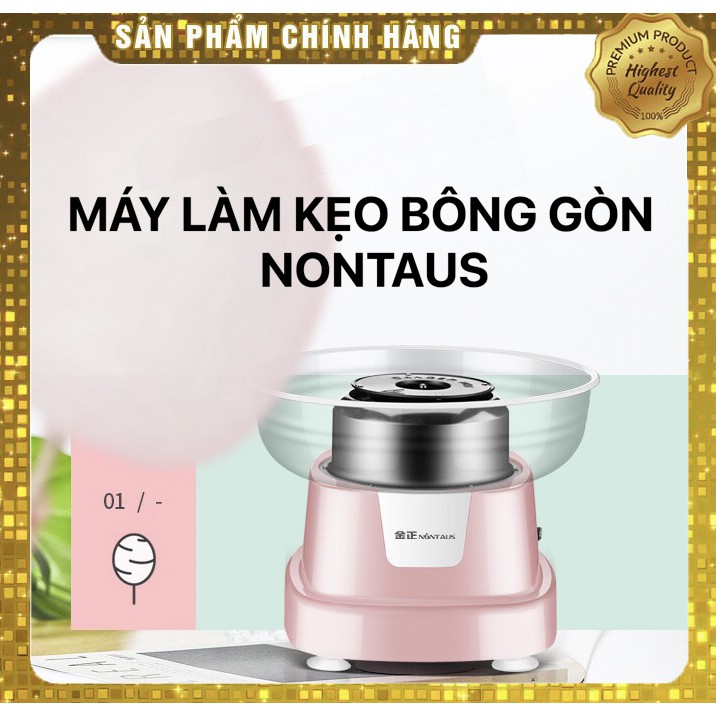 MÁY LÀM KẸO BÔNG GÒN TỰ ĐỘNG NONTAUS - Tặng kèm đường, que làm kẹo bông, muỗm đường