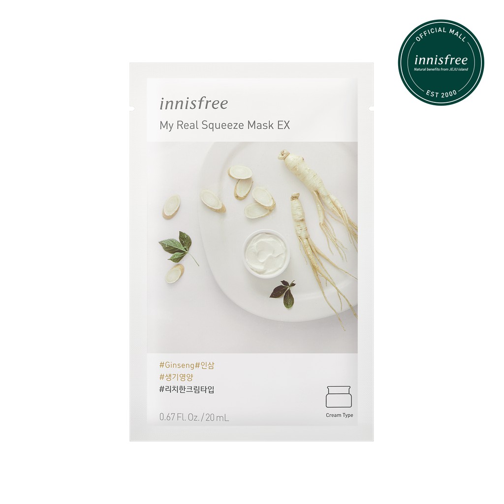 Mặt nạ giấy dưỡng da Hàn Quốc innisfree My Real Squeeze Mask 22ml | BigBuy360 - bigbuy360.vn