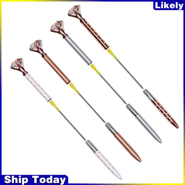 Bút Bi Ngòi 1.0mm Đính Kim Cương Pha Lê Sang Trọng Cho Học Sinh/Văn Phòng