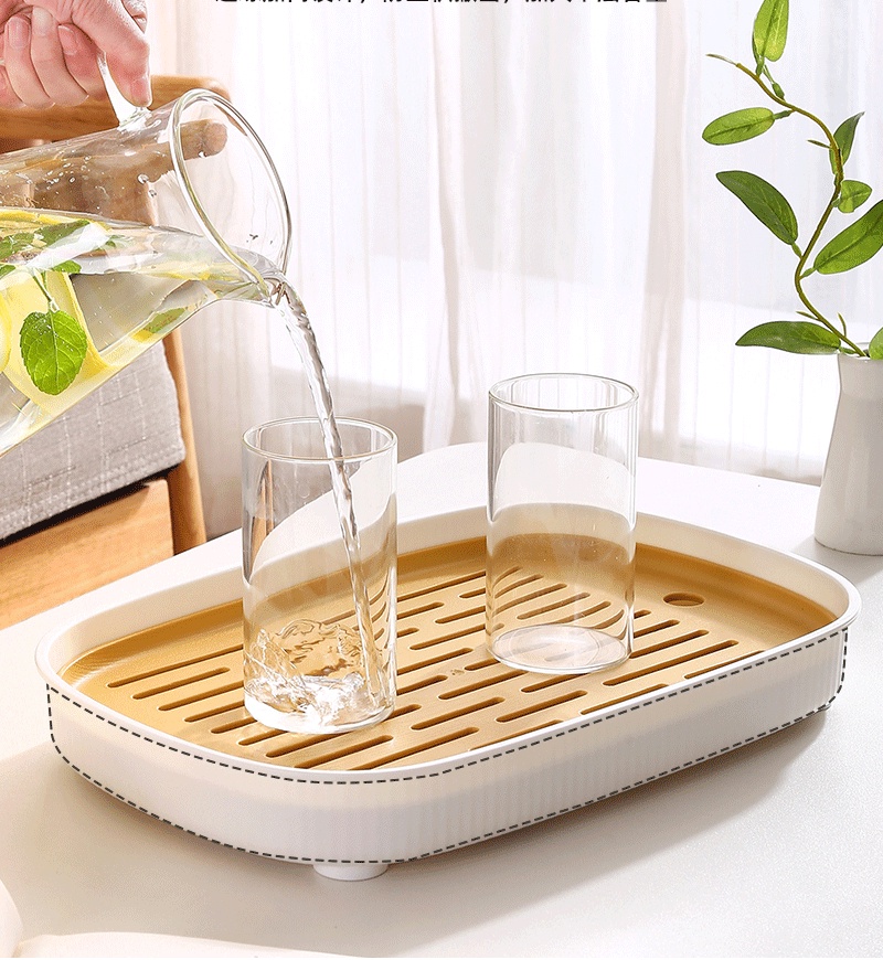 TIKCUP Khay úp ly cốc, khay trà nhựa PP cao cấp đựng ấm chén