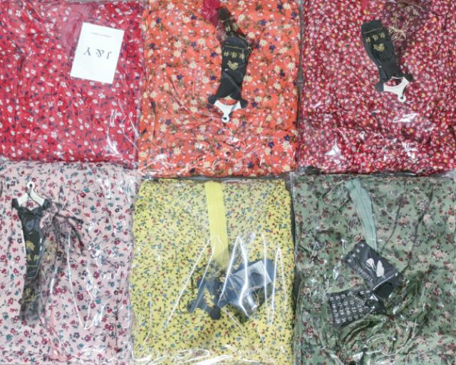 Váy hoa cổ V đan dây | BigBuy360 - bigbuy360.vn