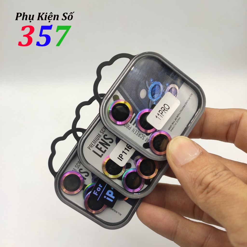 Dán bảo vệ camera đủ dòng cho IP - Viền Titan từ IP 11 đến 15 Pro Max - Hàng cao cấp