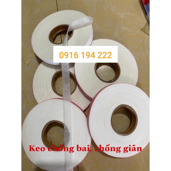 Keo chống bai giãn áo trắng và đen 1cm