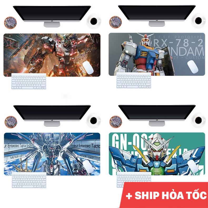 Miếng lót chuột, pad chuột 80x30cm, 90x40cm dày 3mm chống trượt Gundam Gaming