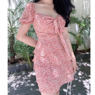 Váy hoa nhí xinh chất liệu von lụa