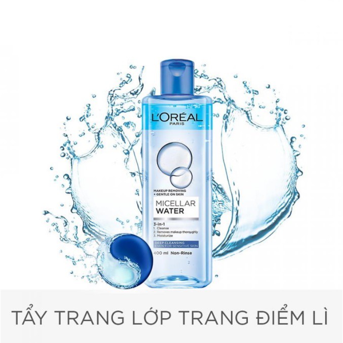 Nước Tẩy Trang L'Oreal 3 In 1 Micellar Làm Sạch Sâu (400ml)