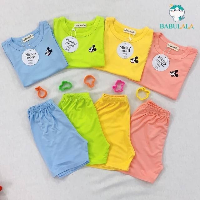 Bộ Quần Áo Bé Trai Bé Gái Minky Mom Chính Hãng Ba Lỗ Vải Thun Lạnh-Đồ Bộ Cho Bé In Hình Mickey Dễ Thương-Babulala BL06