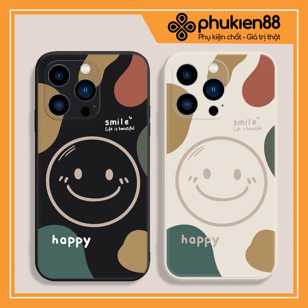 Ốp lưng ip Happy Smile cạnh vuông 6/6plus/6s/6splus/7/7plus/8/8plus/x/xr/xs/11/12/13/pro/max/plus/promax