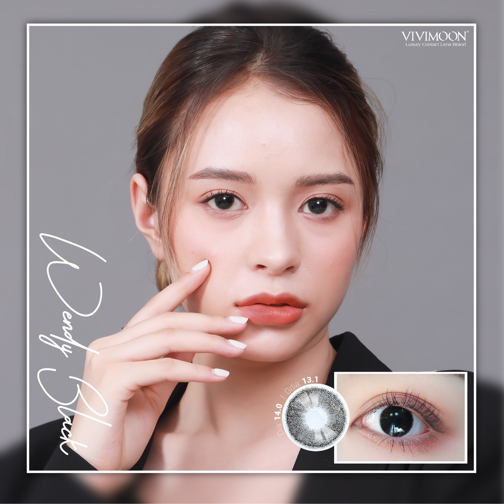 Lens cận đen tự nhiên Hàn Quốc VIVIMOON Wendy Black 13.1 mm