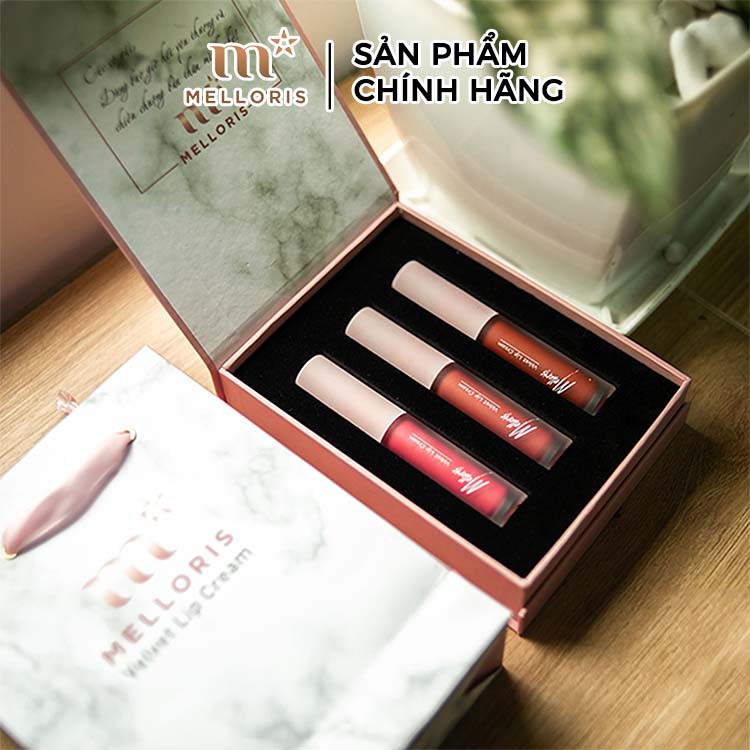 Combo Set 3 Son kem lỳ Melloris Velvet Lip Cream pv1001