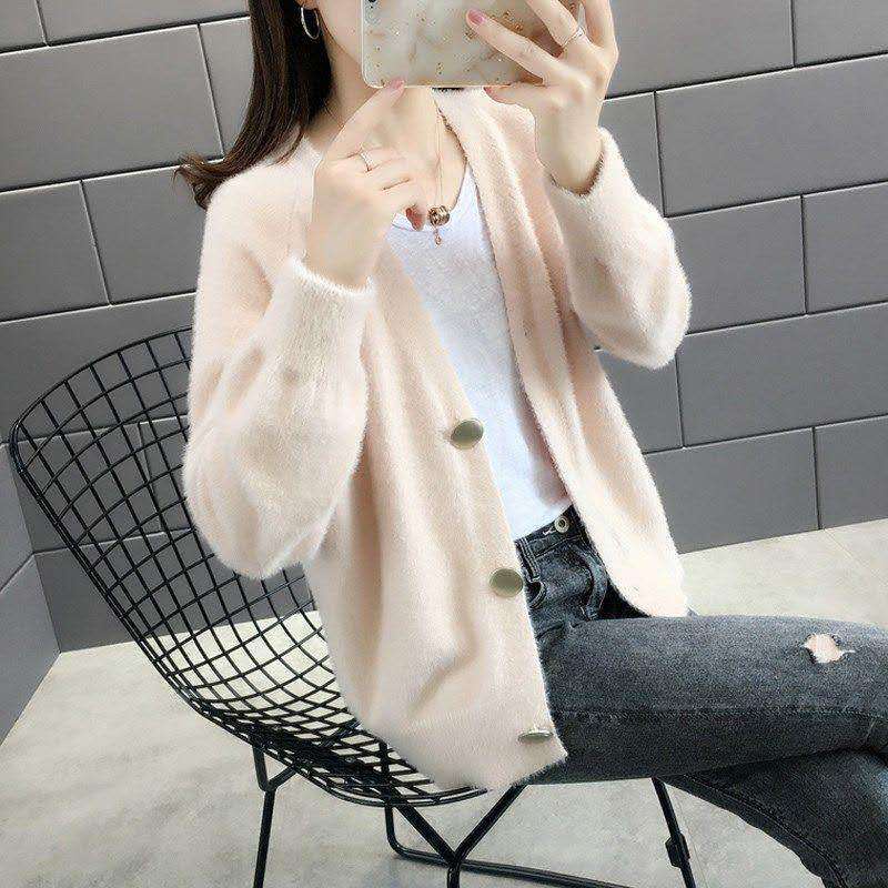 Áo khoác Cardigan dệt kim form rộng xinh xắn cho nữ