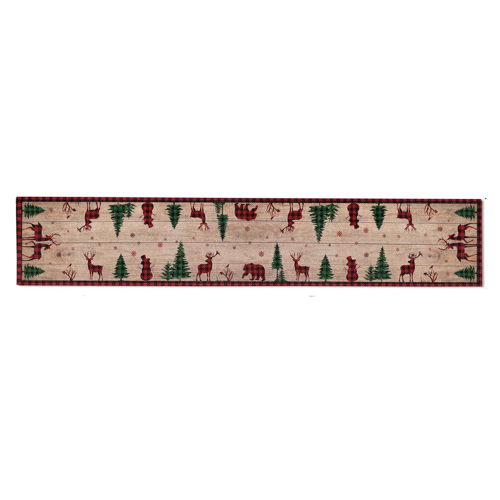 Khăn Trải Bàn In Họa Tiết Tuần Lộc Giáng Sinh Màu Đỏ/Đen Có Thể Giặt Rửa Và Rửa Sạch