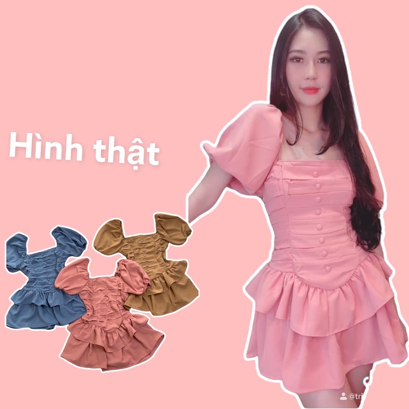 (VIDEO THAT) đầm xếp li đuôi cá Kèm Quần / CO SAN